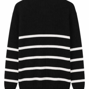 Blusa preta listrado com branco  Lacoste