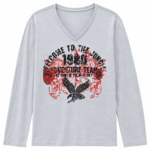 Blusa cinza claro estampada de algodão