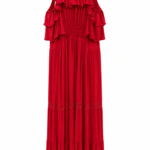 Vestido vermelho tomate de microgorgurinho