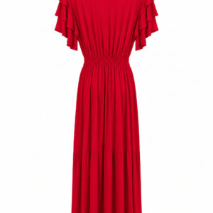Vestido vermelho escarlete de microgorgurinho