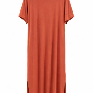 Vestido salmão de algodão