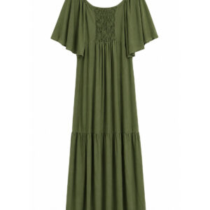 Vestido verde militar  de viscose