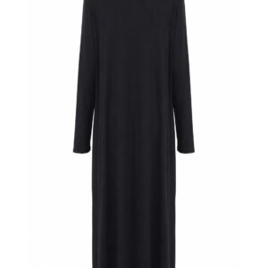 Vestido preto canelado manga longa  Cavallini