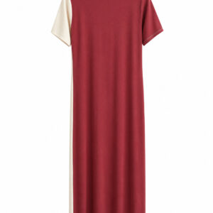 Vestido marrom canela com off white Importada