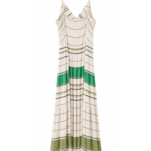Vestido verde mesclado de alça Importada
