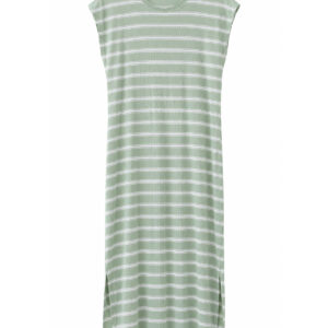 Vestido verde com branco listrado Lecimar