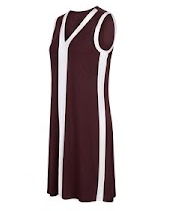 Vestido marrom mesclado com off white de alça Importada
