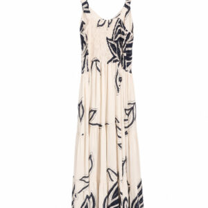 Vestido off white estampada com azul marinho de alça Importada