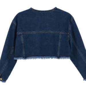 Blusa jaqueta azul com spaiker prateado e dourado  Star Glamour