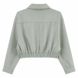 Blusa jaqueta bomber cropped verde-sálvia People' s