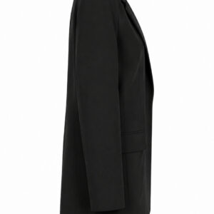 Blusa blazer preto longo com bolso Cavallini