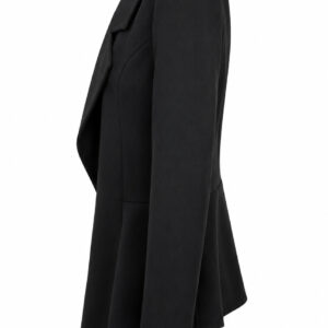 Blusa blazer preto com lapelas e peplum Importada