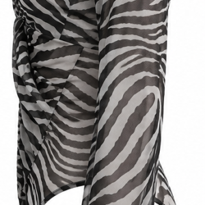 Blusa body em tule estampado zebra (preto e branco) Importada