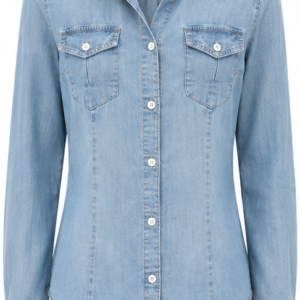 Blusa azul claro delavê com bolsos People' s