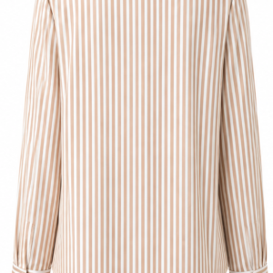 Blusa bege com branco listrado manga longa  Importada