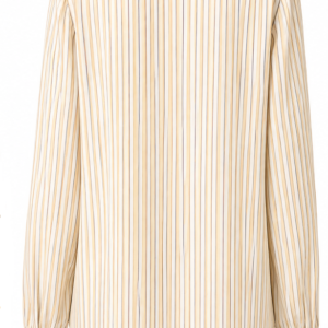 Blusa amarelo com off white e marrom listrado manga longa  Lecimar