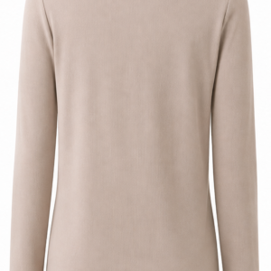 Blusa bege rosado médio canelada térmica Importada