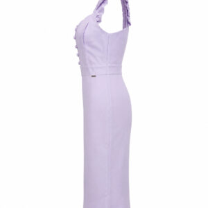 Vestido de Botão com a Alça Franzida