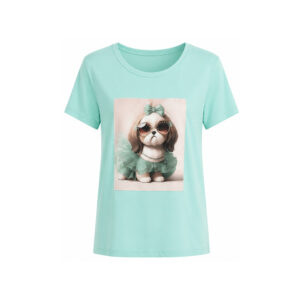 Blusa com Estampa de Cachorrinho com Òculos