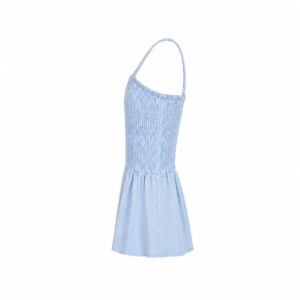 Blusa Regata com Corpo Franzido e Barra Evasê