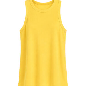 Blusa Regata Canelada com Gola Redonda