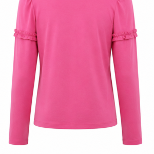 Blusa Zilma de Manga Longa com Babado Frontal e Detalhe nos Braços