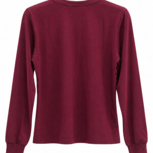 Blusa Geni de Manga Longa com Bolso Frontal e Modelagem Reta