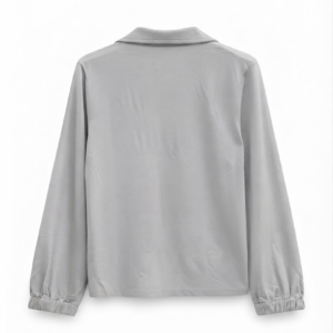 Blusa Regina de Manga Longa com Gola Colarinho e Modelagem Reta
