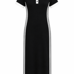 Vestido Moletinho Polo Importada com Listras Brancas