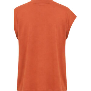 Blusa Sem Mangas com Gola Alta e Ombro Estendido