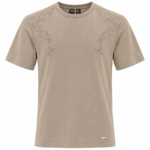 Blusa Aretusa de Manga Curta com Bordado Floral nos Ombros