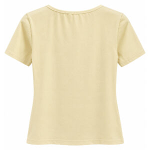 Blusa Cássia de Manga Curta Franzido e Fivela Metálica no Decote