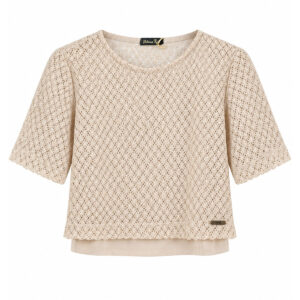 Conjunto Patrícia de Blusa em Tricot Texturizado com Regata de Alça Interna