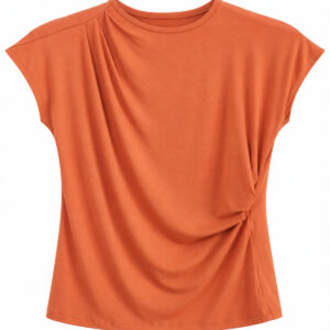 Blusa com Drapeado Frontal e Detalhe Torcido na Lateral