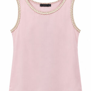 Blusa Regata com Detalhe de Passamanaria nas Cavas e Decote