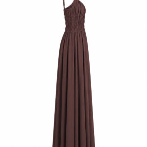 Vestido Longo com Busto Franzido e Alças Finas Ajustáveis