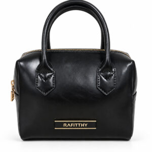 Bolsa Baú Pequena com Alças de Mão e Placa Logo Frontal