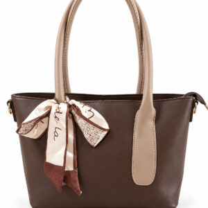 Bolsa Tote com Alças de Ombro e Lenço Estampado Amarrado