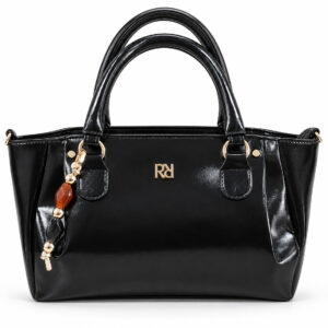 Bolsa Tote com Alças de Mão e Pingente de Contas Decorativo Importada