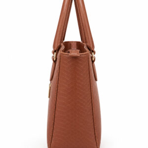 Bolsa Tote com Textura Animal Print em Relevo e Placa Logo Frontal Importada
