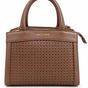 Bolsa Tote com Textura Perfurada e Alças de Mão