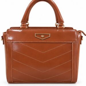 Bolsa Tote com Matelassê Chevron e Alças de Mão