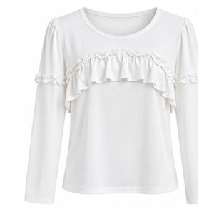 Blusa Zilma de Manga Longa com Babado Frontal