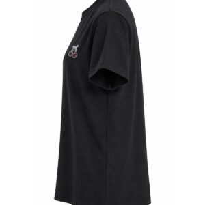 Blusa Básica Preta com Bordado de Cereja